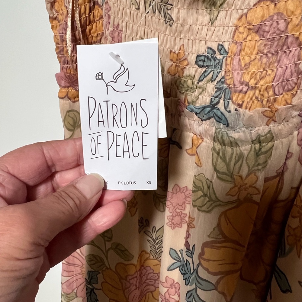 NWT Patrons Of Peace Anthropologie Floral Maxi Dress, Womens Size X Small - Picture 7 of 7
